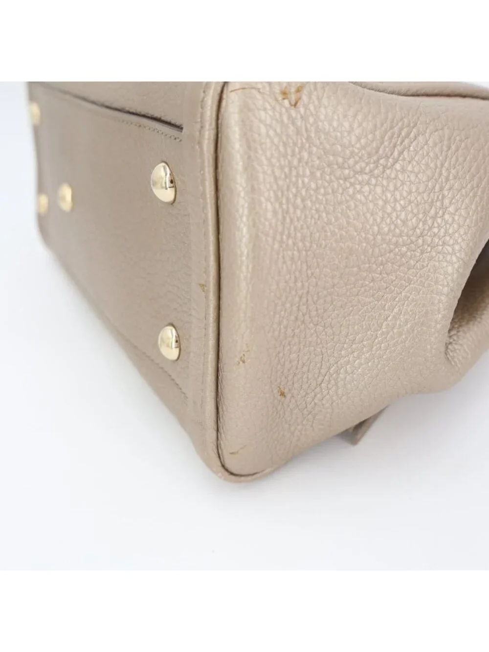 Gucci Soho Mini Shoulder Bag Gray Calf Leather Tassel Charm Interlocking 2-Way